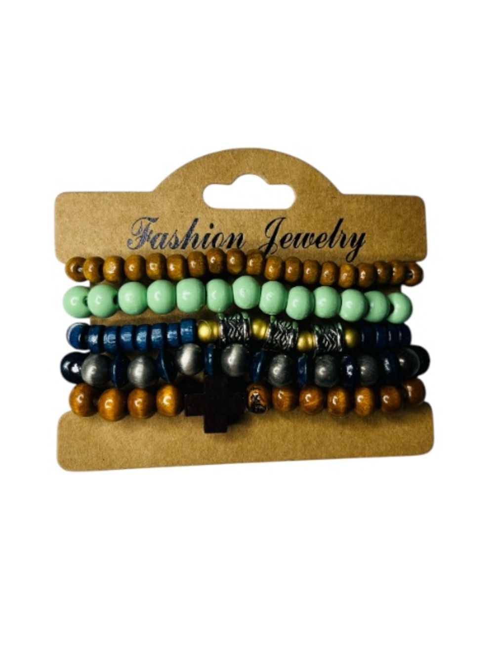 2 for $10 NWT Fashion Jewelry Men's Brown Beaded Bracelet Set